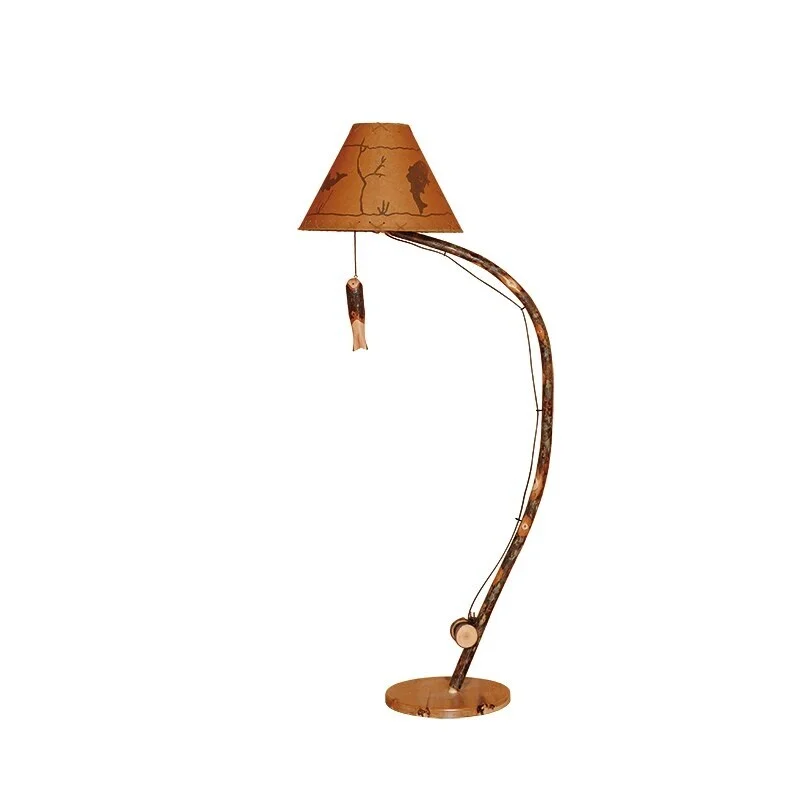 Metal Floor Lamp with a Matte Black Finish for a Sleek LookMetal Floor Lamp with a Matte Black Finish for a Sleek LookHickory Log Fishing Pole Floor Lamp - All Hickory - Fish Shade