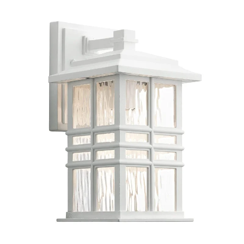 Wood Floor Lamp with Natural Grain for a Warm and Organic FeelWood Floor Lamp with Natural Grain for a Warm and Organic FeelKichler Beacon Square 1 Light Small White Outdoor Wall Lanter