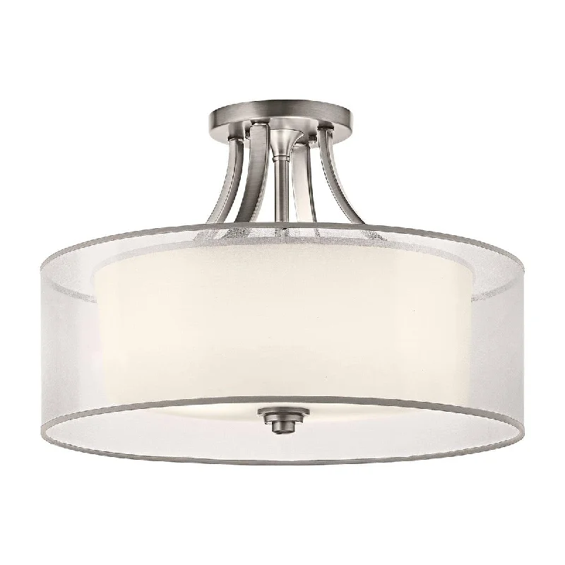 Fabric Floor Lamp with a Linen Shade for a Relaxed AestheticFabric Floor Lamp with a Linen Shade for a Relaxed AestheticKichler Lacey 4 Light Semi-Flush Antique Pewter Ceiling Light