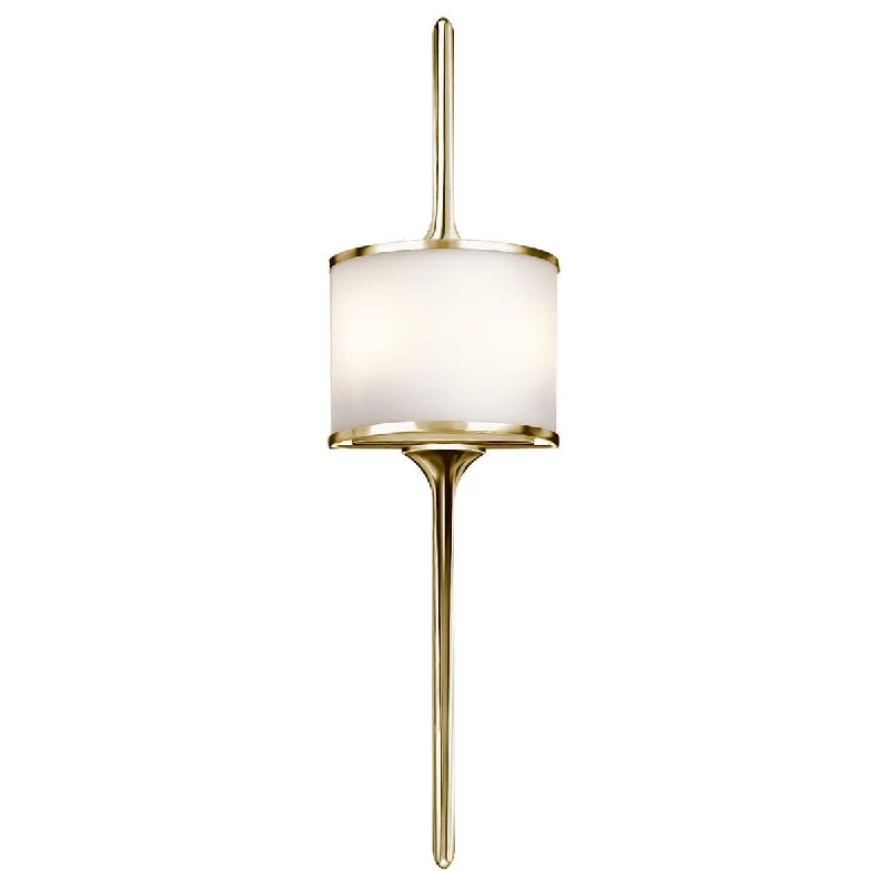Glass Floor Lamp with Frosted Shades for Soft Diffused LightGlass Floor Lamp with Frosted Shades for Soft Diffused LightKichler Mona 2 Light Polished Brass Bathroom Wall Light
