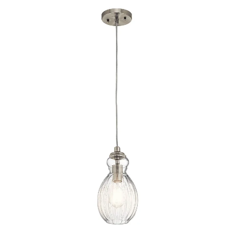 Wood Floor Lamp with Natural Grain for a Warm and Organic FeelWood Floor Lamp with Natural Grain for a Warm and Organic FeelKichler Riviera 1 Light Brushed Nickel Pendant Ceiling - 16cm