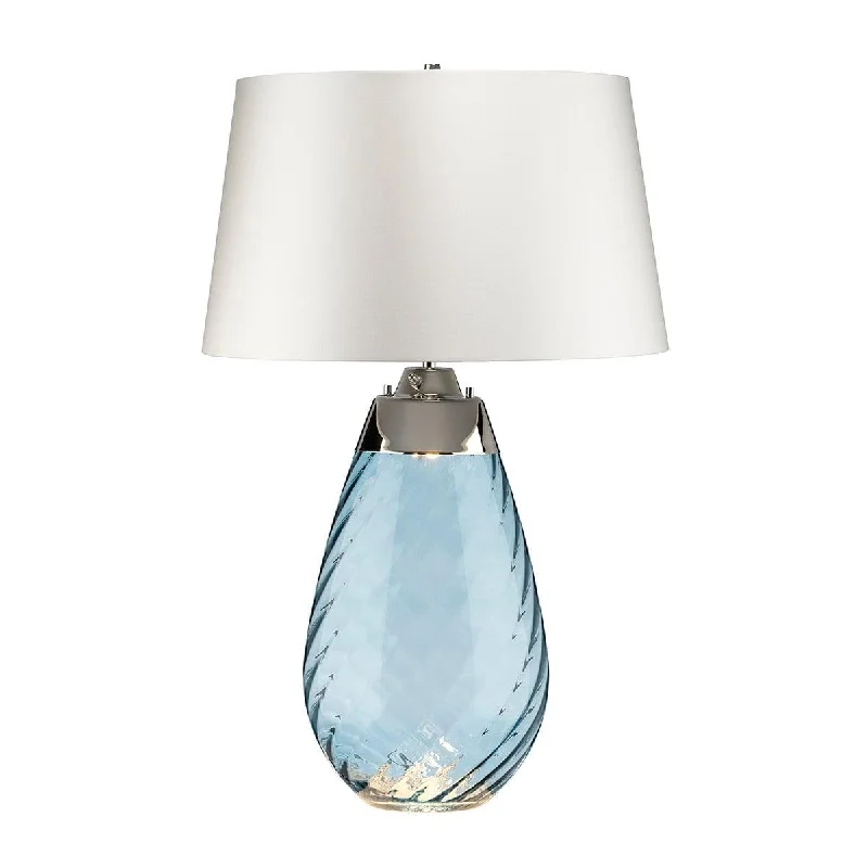 Adjustable Height Floor Lamp for Versatile Lighting NeedsAdjustable Height Floor Lamp for Versatile Lighting NeedsLena 2 Light Large Blue Glass Table Lamp - Off-white Shade