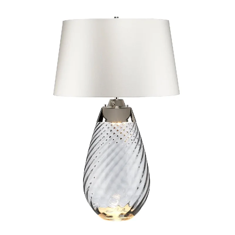 Dimmable Floor Lamp for Adjustable Lighting AmbianceDimmable Floor Lamp for Adjustable Lighting AmbianceLena 2 Light Large Smoke Glass Table Lamp - Off-White Shade