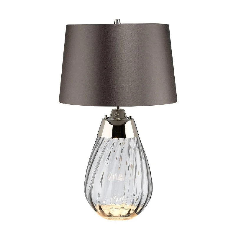Metal Floor Lamp with a Matte Black Finish for a Sleek LookMetal Floor Lamp with a Matte Black Finish for a Sleek LookLena 2 Light Small Smoke Glass Table Lamp Elstead Lighting