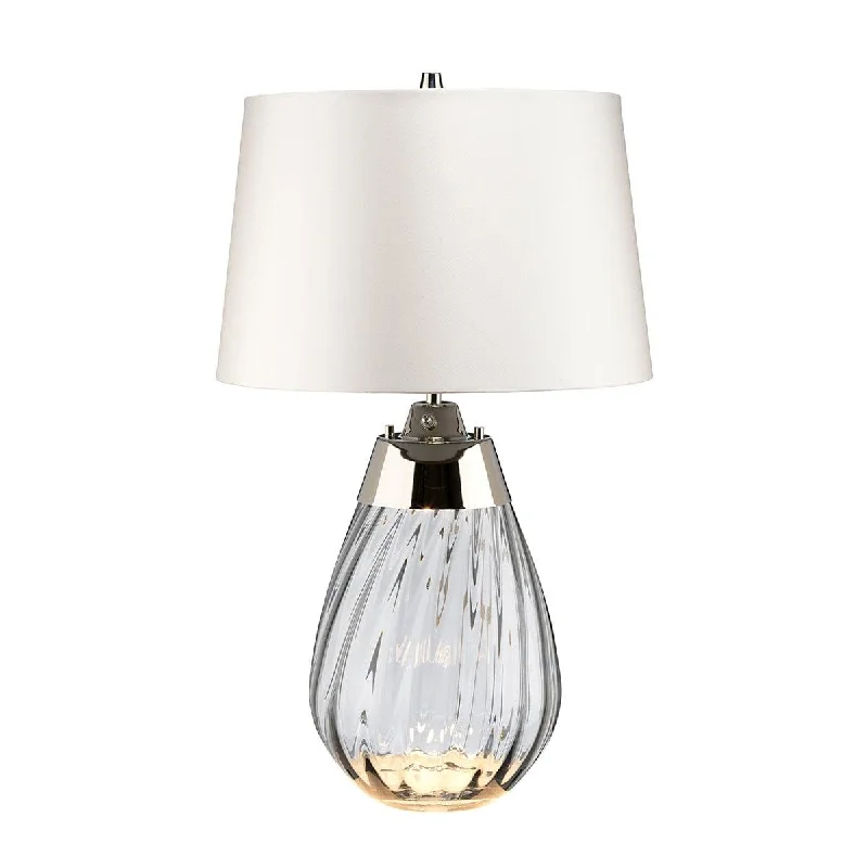 Bohemian Inspired Floor Lamp for Eclectic Home DecorBohemian Inspired Floor Lamp for Eclectic Home DecorLena 2 Light Small Smoke Glass Table Lamp - Off-White Shade