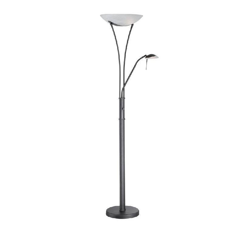 Smart Floor Lamp with Voice Control and Bluetooth ConnectivitySmart Floor Lamp with Voice Control and Bluetooth ConnectivityLite Source Avington Torchiere/ Reading Lamp, Black