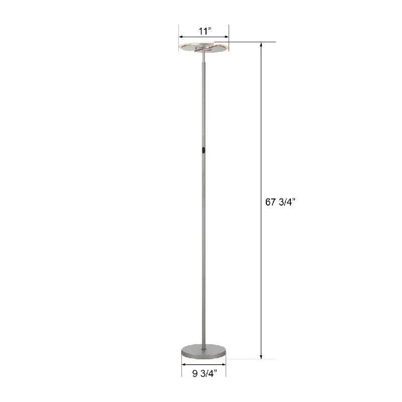 Industrial Style Floor Lamp with Exposed Bulbs for Loft ApartmentsIndustrial Style Floor Lamp with Exposed Bulbs for Loft ApartmentsMantis LED Floor Lamp- Dimmable Uplight- Torchiere Lamp Silver Finish - Large Floor Lamp