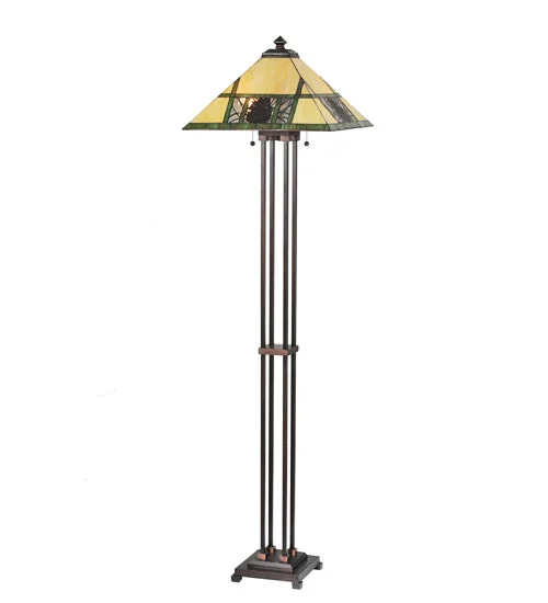 Dimmable Floor Lamp for Adjustable Lighting AmbianceDimmable Floor Lamp for Adjustable Lighting AmbianceMeyda Tiffany Lighting 106488 Pinecone Ridge Two Light Floor Lamp Lamp Bronze / Dark