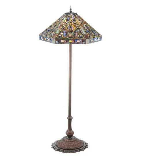 Rustic Farmhouse Style Floor Lamp for Cozy BedroomsRustic Farmhouse Style Floor Lamp for Cozy BedroomsMeyda Tiffany Lighting 107863 Tiffany Elizabethan Three Light Floor Lamp Lamp Bronze / Dark