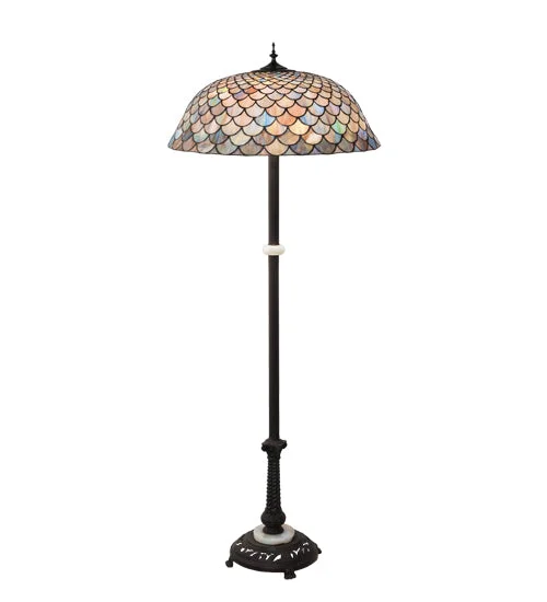 Fabric Floor Lamp with a Linen Shade for a Relaxed AestheticFabric Floor Lamp with a Linen Shade for a Relaxed AestheticMeyda Tiffany Lighting 108588 Tiffany Fishscale Three Light Floor Lamp Lamp Bronze / Dark