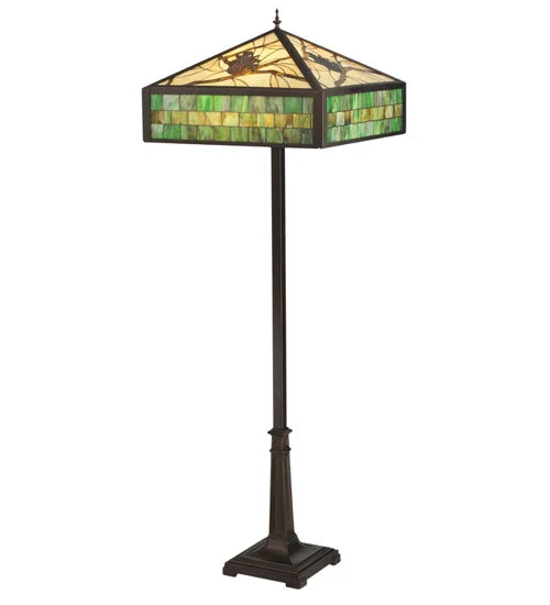 Adjustable Height Floor Lamp for Versatile Lighting NeedsAdjustable Height Floor Lamp for Versatile Lighting NeedsMeyda Tiffany Lighting 119175 Green Pine Branch Two Light Floor Lamp Lamp Bronze / Dark
