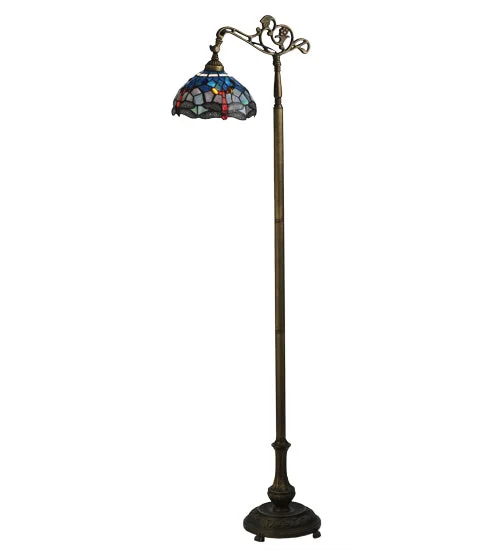 Rustic Farmhouse Style Floor Lamp for Cozy BedroomsRustic Farmhouse Style Floor Lamp for Cozy BedroomsMeyda Tiffany Lighting 119648 Tiffany Hanginghead Dragonfly One Light Bridge Arm Floor Lamp Lamp Bronze / Dark