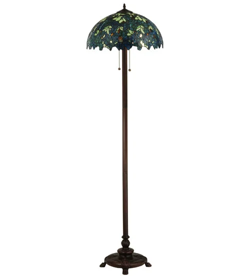 Rustic Farmhouse Style Floor Lamp for Cozy BedroomsRustic Farmhouse Style Floor Lamp for Cozy BedroomsMeyda Tiffany Lighting 124814 Nightfall Wisteria Floor Lamp Lamp Bronze / Dark