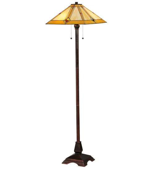 Smart Floor Lamp with Voice Control and Bluetooth ConnectivitySmart Floor Lamp with Voice Control and Bluetooth ConnectivityMeyda Tiffany Lighting 138112 Diamond Mission Two Light Floor Lamp Lamp Bronze / Dark