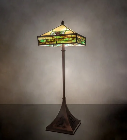 Rustic Farmhouse Style Floor Lamp for Cozy BedroomsRustic Farmhouse Style Floor Lamp for Cozy BedroomsMeyda Tiffany Lighting 139674 Pinecone Ridge Four Light Floor Lamp Lamp Bronze / Dark