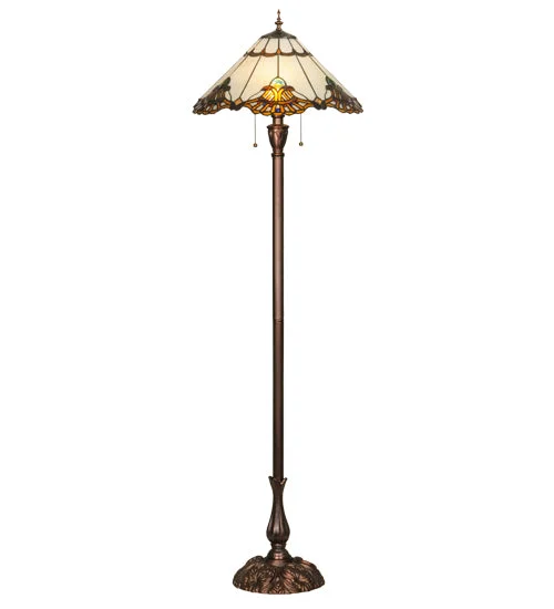 Glass Floor Lamp with Frosted Shades for Soft Diffused LightGlass Floor Lamp with Frosted Shades for Soft Diffused LightMeyda Tiffany Lighting 144409 Shell With Jewels Floor Lamp Lamp Bronze / Dark