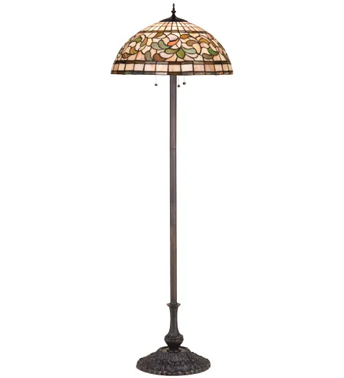 Glass Floor Lamp with Frosted Shades for Soft Diffused LightGlass Floor Lamp with Frosted Shades for Soft Diffused LightMeyda Tiffany Lighting 17534 Tiffany Turning Leaf Three Light Floor Lamp Lamp Bronze / Dark