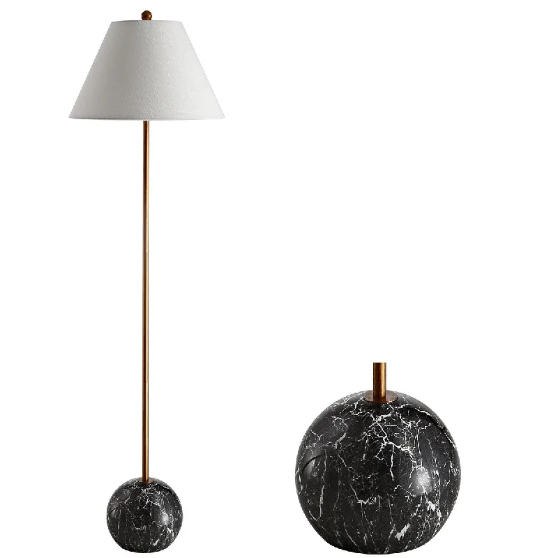Glass Floor Lamp with Frosted Shades for Soft Diffused LightGlass Floor Lamp with Frosted Shades for Soft Diffused LightMiami 63.5" Minimalist Resin/Metal LED Floor Lamp, Gold/Black by JONATHAN Y - 63.5" H x 18" W x 18" D - 63.5" H x 18" W x 18" D