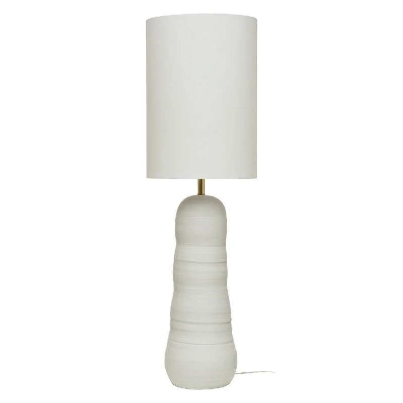 Dimmable Floor Lamp for Adjustable Lighting AmbianceDimmable Floor Lamp for Adjustable Lighting AmbianceModern Creamy White Ceramic Stoneware Floor Lamp in Reactive Glaze Finish