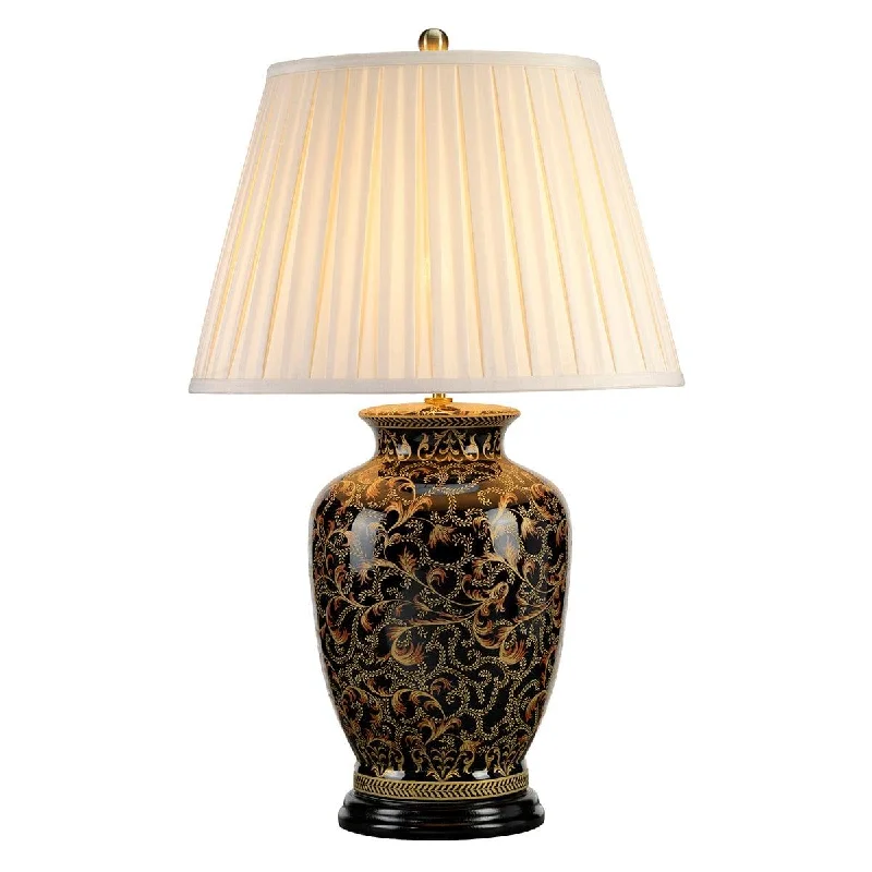 Dimmable Floor Lamp for Adjustable Lighting AmbianceDimmable Floor Lamp for Adjustable Lighting AmbianceMorris Large Gold & Black Ceramic Table Lamp