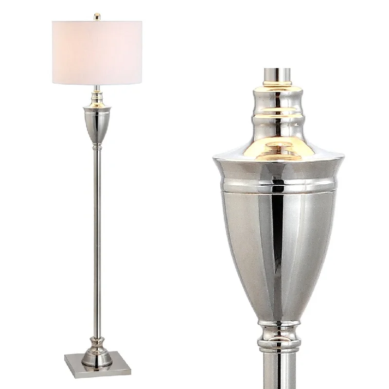 Rustic Farmhouse Style Floor Lamp for Cozy BedroomsRustic Farmhouse Style Floor Lamp for Cozy BedroomsOthello 62" Metal LED Floor Lamp, Polished Nickel by JONATHAN Y