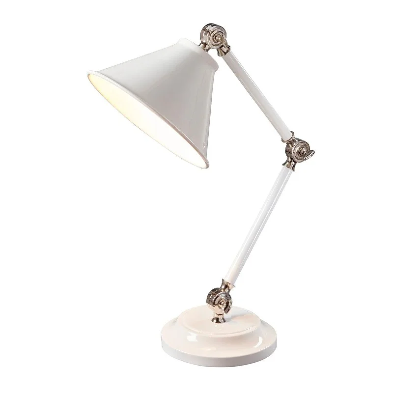 Adjustable Height Floor Lamp for Versatile Lighting NeedsAdjustable Height Floor Lamp for Versatile Lighting NeedsProvence Element 1 Light White & Polished Nickel Table Lamp