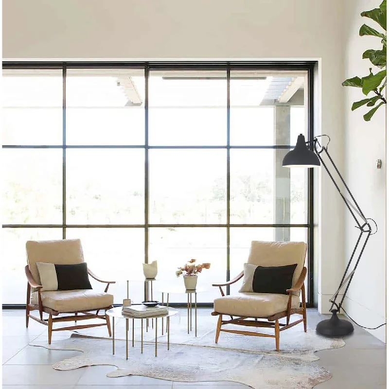 Wood Floor Lamp with Natural Grain for a Warm and Organic FeelWood Floor Lamp with Natural Grain for a Warm and Organic FeelQ-Max Modern Floor Lamp with Adjustable Height in Black Metal Finish