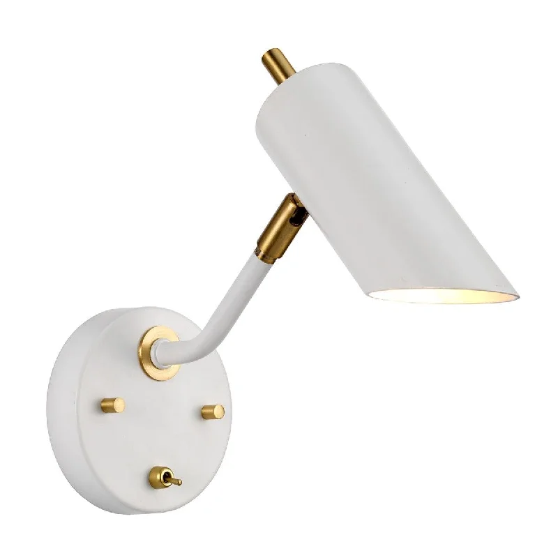 Wood Floor Lamp with Natural Grain for a Warm and Organic FeelWood Floor Lamp with Natural Grain for a Warm and Organic FeelQuinto 1 Light White Aged Brass Wall Light Elstead Lighting