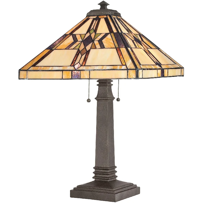 Industrial Style Floor Lamp with Exposed Bulbs for Loft ApartmentsIndustrial Style Floor Lamp with Exposed Bulbs for Loft ApartmentsQuoizel 2 Light Finton Tiffany Table Lamp With Bronze Base