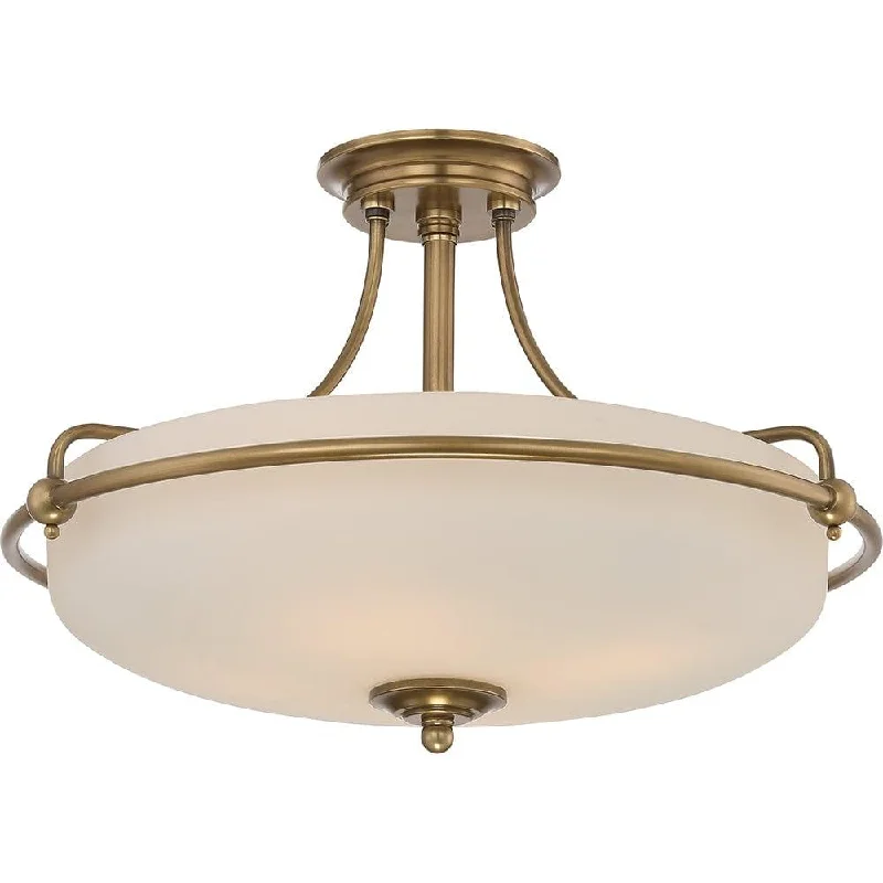 USB Charging Port Floor Lamp for Convenient Device ChargingUSB Charging Port Floor Lamp for Convenient Device ChargingQuoizel Griffin 4 Light Semi-Flush Brass Ceiling Light