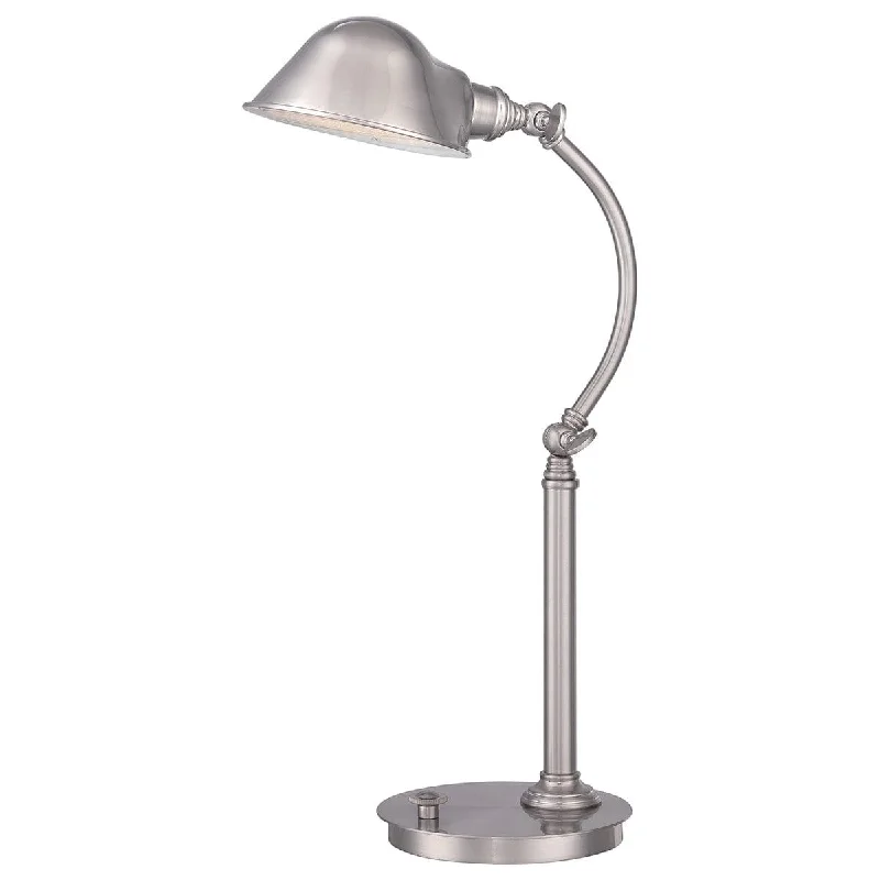 Rustic Farmhouse Style Floor Lamp for Cozy BedroomsRustic Farmhouse Style Floor Lamp for Cozy BedroomsQuoizel Thompson LED Brushed Nickel Table
