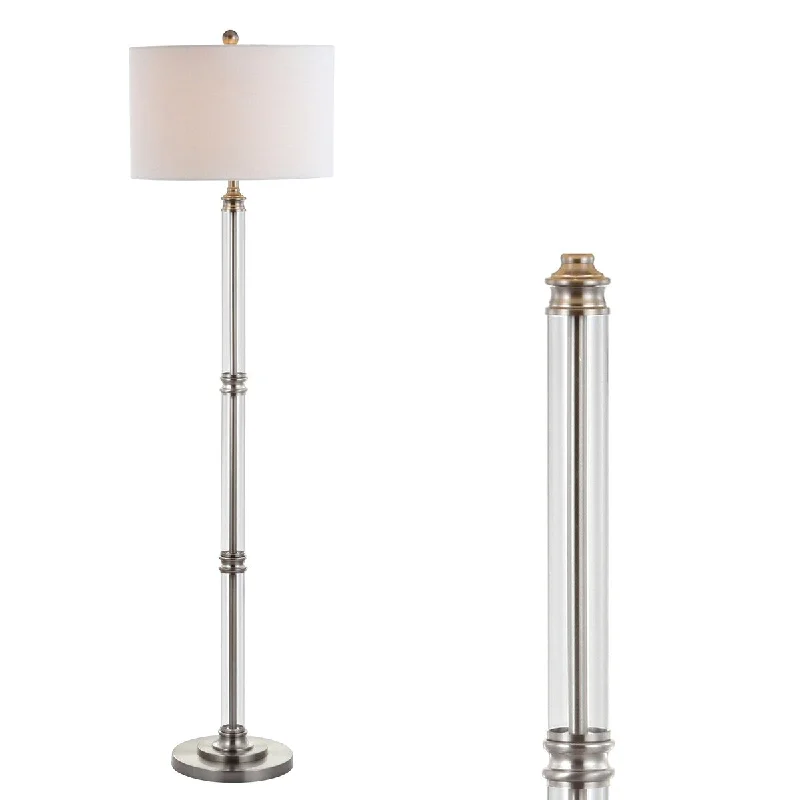 Industrial Style Floor Lamp with Exposed Bulbs for Loft ApartmentsIndustrial Style Floor Lamp with Exposed Bulbs for Loft ApartmentsRalph 60" Metal/Glass Floor Lamp, Polished Nickel/Clear by JONATHAN Y - 60" H x 16" W x 16" D