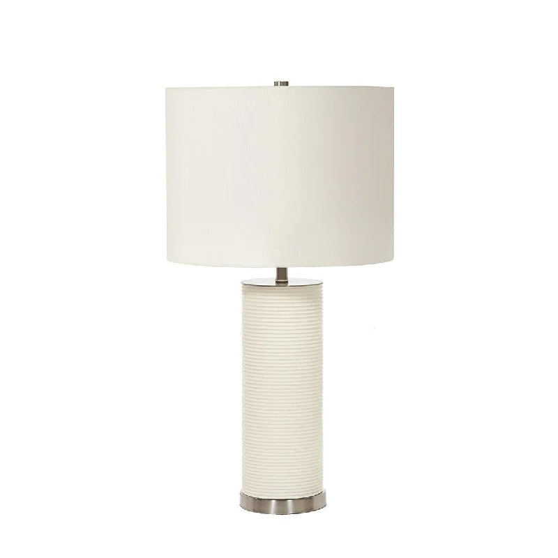 Fabric Floor Lamp with a Linen Shade for a Relaxed AestheticFabric Floor Lamp with a Linen Shade for a Relaxed AestheticRipple 1 Light White Table Lamp - Elstead Lighting