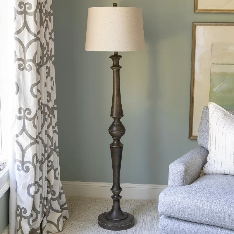  Way Switch Floor Lamp for Multiple Light Intensity Levels Way Switch Floor Lamp for Multiple Light Intensity LevelsShelby 59.5" Wood Resin Floor Lamp