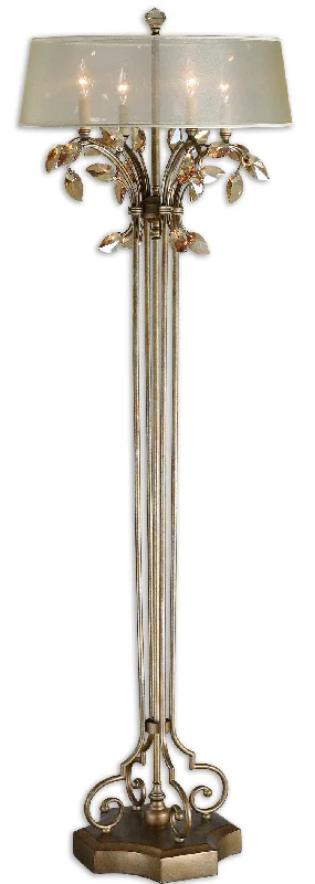 Fabric Floor Lamp with a Linen Shade for a Relaxed AestheticFabric Floor Lamp with a Linen Shade for a Relaxed AestheticUttermost 28412-1 Alenya Gold Floor Lamp