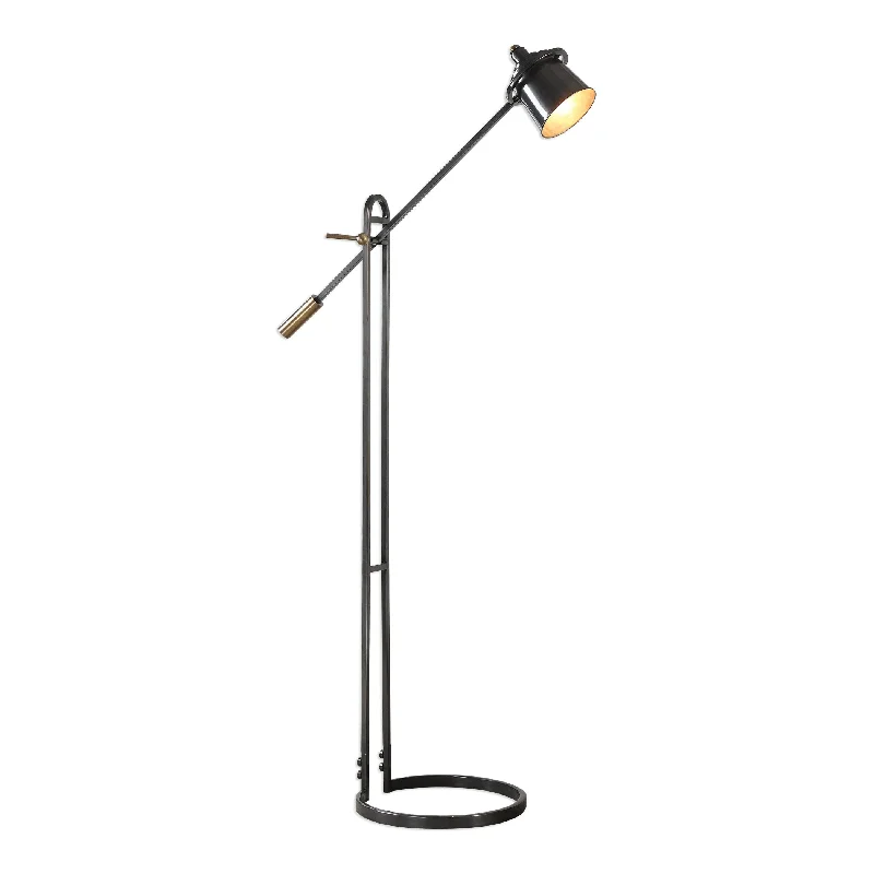 Metal Floor Lamp with a Matte Black Finish for a Sleek LookMetal Floor Lamp with a Matte Black Finish for a Sleek LookUttermost 28122-1 Chisum Dark Bronze Floor Lamp