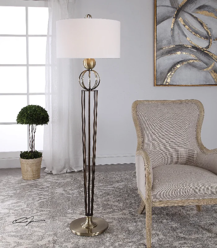 Bohemian Inspired Floor Lamp for Eclectic Home DecorBohemian Inspired Floor Lamp for Eclectic Home DecorUttermost 28188 Elisia Open-Profile Floor Lamp