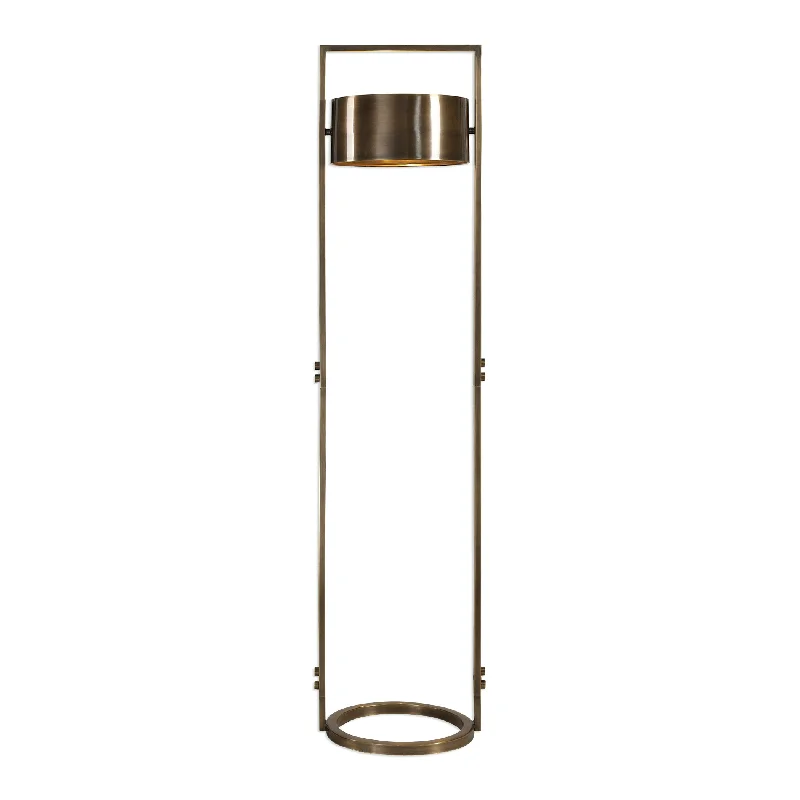 Modern Minimalist Floor Lamp for Contemporary Living RoomsModern Minimalist Floor Lamp for Contemporary Living RoomsUttermost 28140-1 Ilario Suspended Drum Shade Floor Lamp