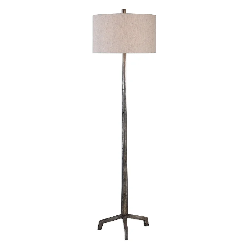 Industrial Style Floor Lamp with Exposed Bulbs for Loft ApartmentsIndustrial Style Floor Lamp with Exposed Bulbs for Loft ApartmentsUttermost 28118 Ivor Cast Iron Floor Lamp