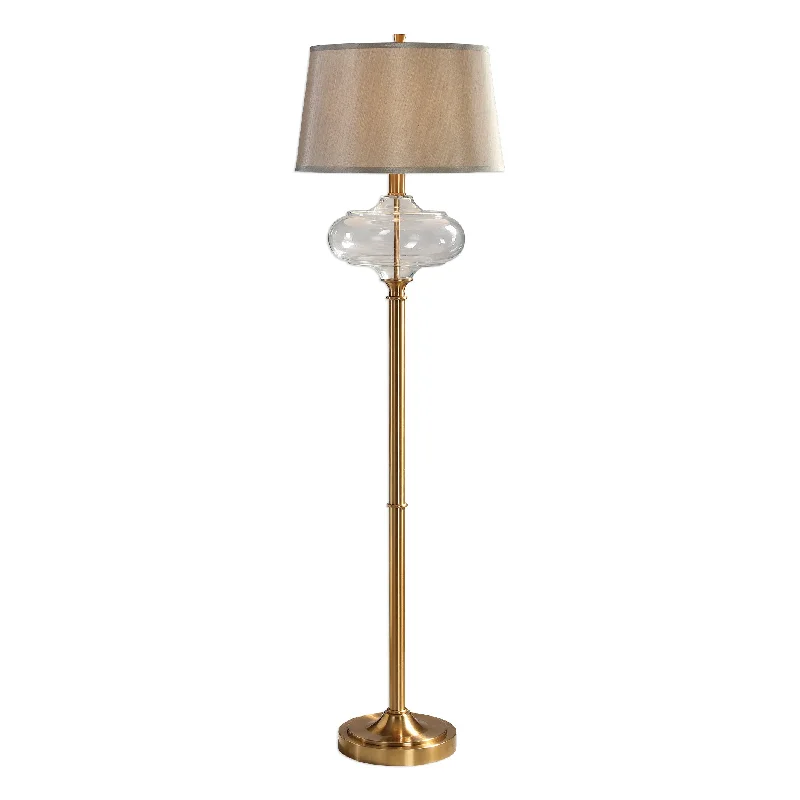 Smart Floor Lamp with Voice Control and Bluetooth ConnectivitySmart Floor Lamp with Voice Control and Bluetooth ConnectivityUttermost 28161 Jelani Glass & Brass Floor Lamp