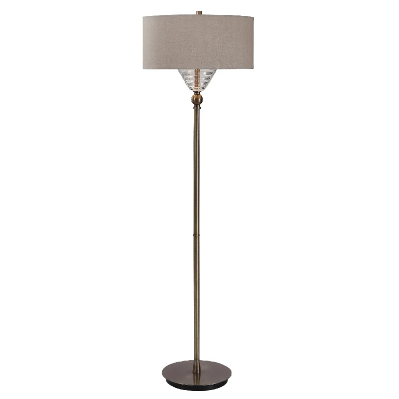 Modern Minimalist Floor Lamp for Contemporary Living RoomsModern Minimalist Floor Lamp for Contemporary Living RoomsUttermost 28201-1 Kensington Brass Floor Lamp