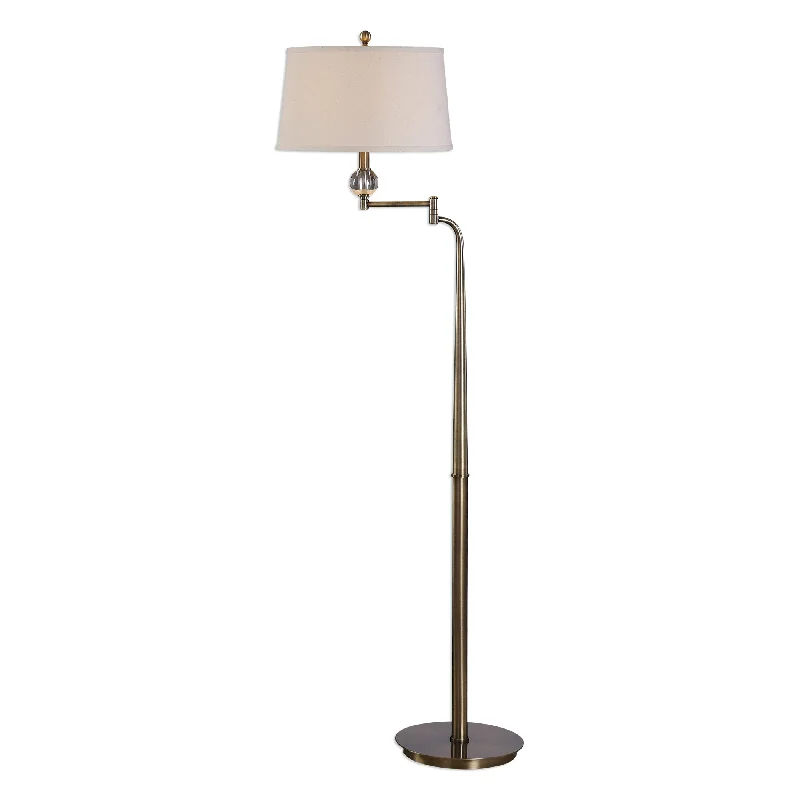Smart Floor Lamp with Voice Control and Bluetooth ConnectivitySmart Floor Lamp with Voice Control and Bluetooth ConnectivityUttermost 28106 Melini Swing Arm Floor Lamp