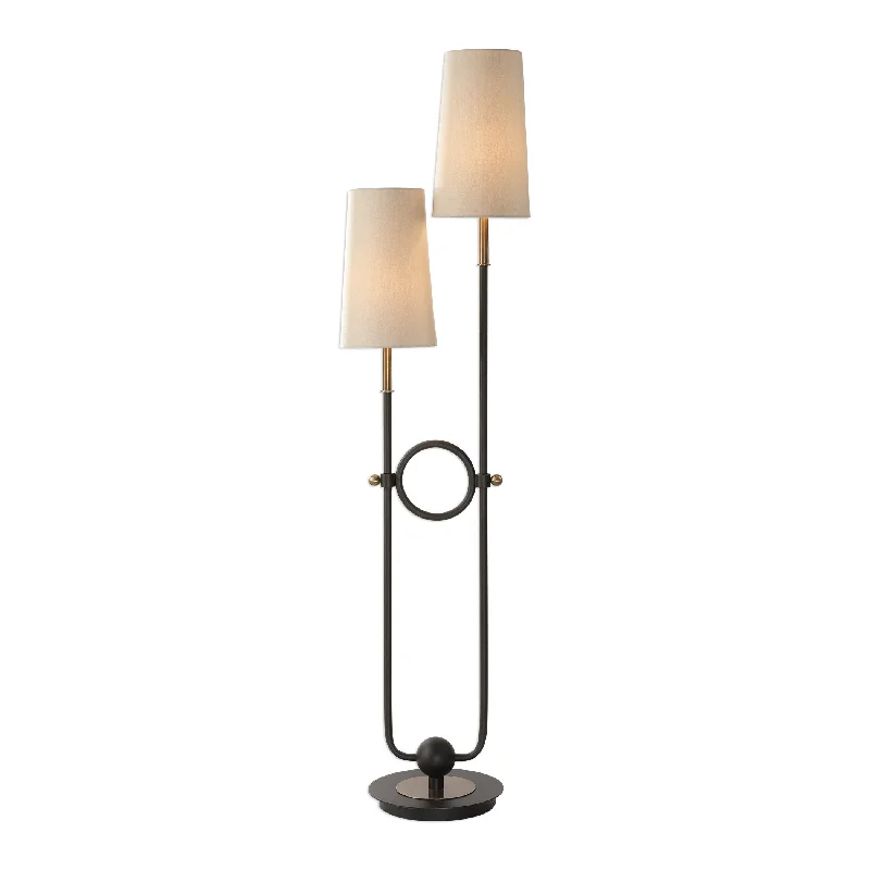 Modern Minimalist Floor Lamp for Contemporary Living RoomsModern Minimalist Floor Lamp for Contemporary Living RoomsUttermost 28169 Riano 2 Arm / 2 Light Floor Lamp