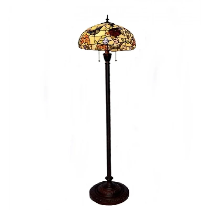 Metal Floor Lamp with a Matte Black Finish for a Sleek LookMetal Floor Lamp with a Matte Black Finish for a Sleek LookYellow With Butterflies And Flowers Tiffany Style Floor Lamp