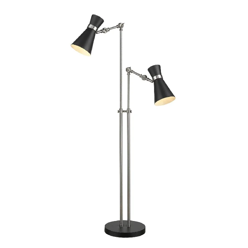 Dimmable Floor Lamp for Adjustable Lighting AmbianceDimmable Floor Lamp for Adjustable Lighting AmbianceZ-Lite Lighting 728FL-MB-BN  Soriano Lamp Matte Black/Brushed Nickel