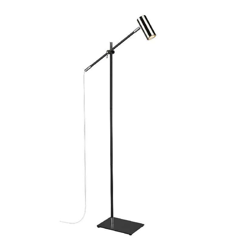 Metal Floor Lamp with a Matte Black Finish for a Sleek LookMetal Floor Lamp with a Matte Black Finish for a Sleek LookZ-Lite Lighting 814FL-MB-PN  Calumet Lamp Matte Black/Polished Nickel