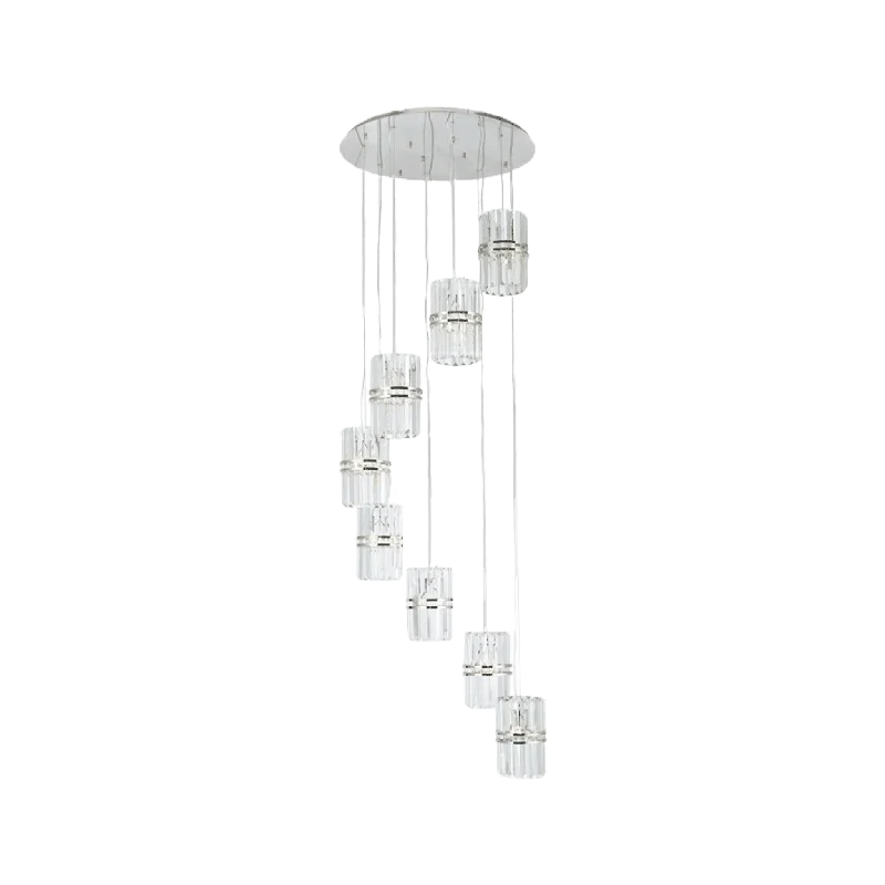 Retro Ceiling Lights Inspired by the 1950s and 1960s DesignRetro Ceiling Lights Inspired by the 1950s and 1960s DesignAshton Collection - 8 Light Pendant Cluster - W: 80cm - Polished Nickel