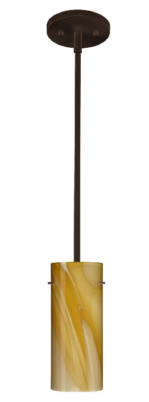 Glass Ceiling Lights with Frosted, Colored, or Etched GlassGlass Ceiling Lights with Frosted, Colored, or Etched GlassBesa Stilo 1TT-4123HN-BR Pendant Light - Bronze