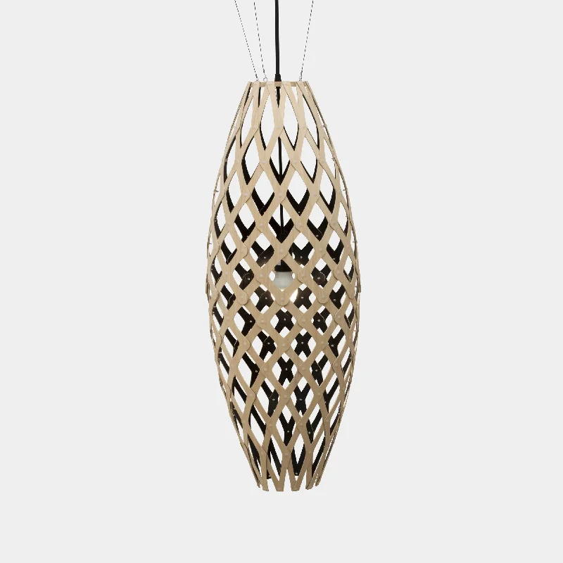Gothic Ceiling Lights with Dark Metalwork and Pointed ArchesGothic Ceiling Lights with Dark Metalwork and Pointed ArchesBlack Interior Hinaki Pendants by David Trubridge
