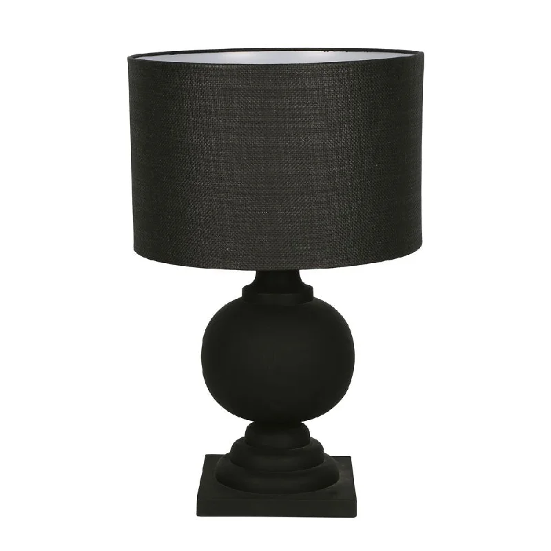 metal table lamps with a matte black finish for a sleek appearancemetal table lamps with a matte black finish for a sleek appearanceCoach - Black - Turned Wood Ball Balustrade Table Lamp
